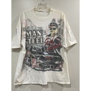 Vintage Dale Earnhardt T Shirt “Man Of Steel” Single Stitch 100% Cotton XL White